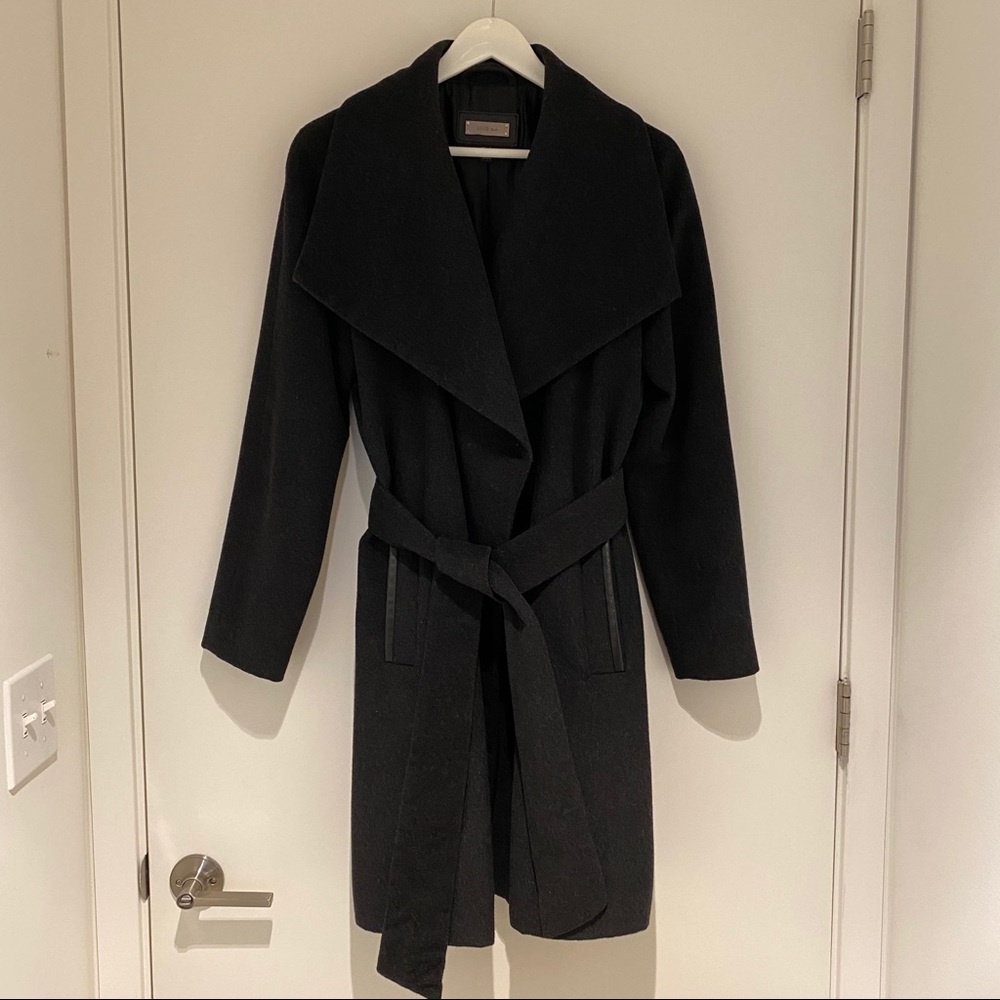 MANGO Wool Blend Belted Coat